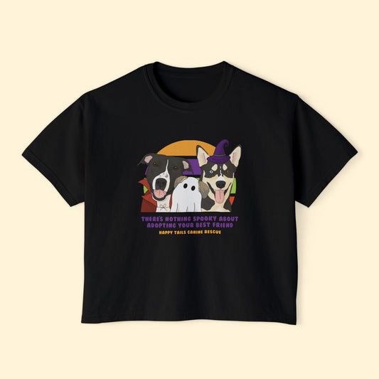 Comfort Colors Boxy Tee | FUNDRAISER | Happy Tails Canine Rescue | Halloween - Detezi Designs-17116638321209534099
