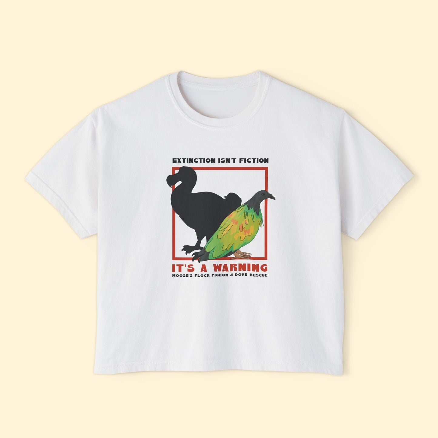 Comfort Colors Boxy Tee | FUNDRAISER | Moose's Flock | Extinction is a Warning - Detezi Designs - 21823759203049701021
