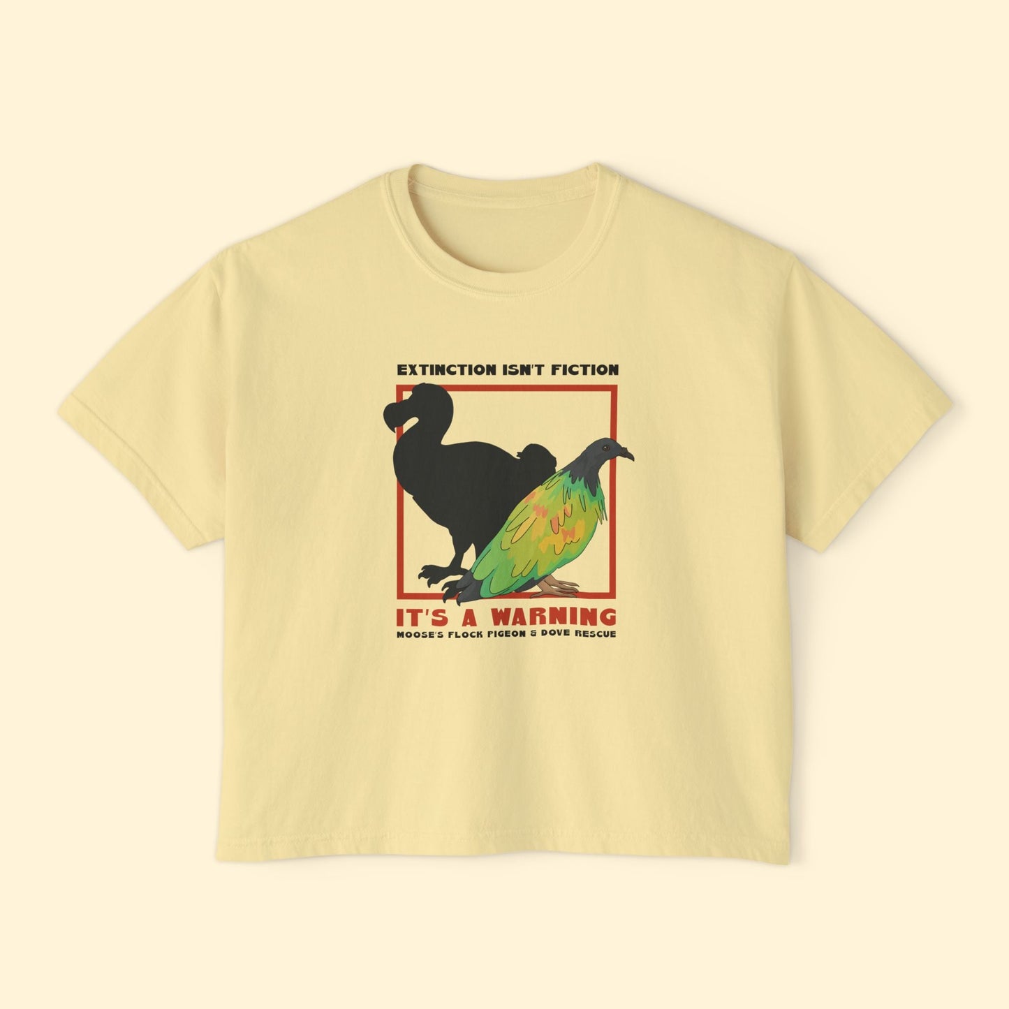 Comfort Colors Boxy Tee | FUNDRAISER | Moose's Flock | Extinction is a Warning - Detezi Designs - 22361012118604965151