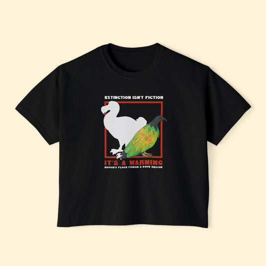 Comfort Colors Boxy Tee | FUNDRAISER | Moose's Flock | Extinction is a Warning - Detezi Designs - 28299288682340562847