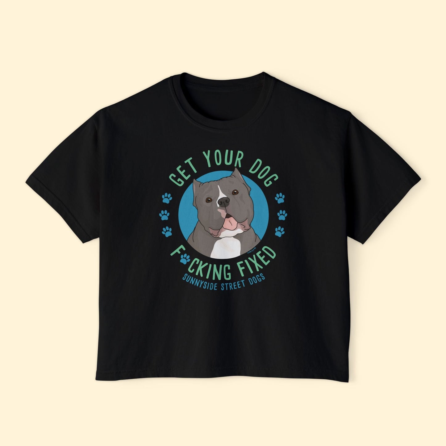 Comfort Colors Boxy Tee | FUNDRAISER | Sunnyside Street Dogs | Get Your Dog F*cking Fixed - Detezi Designs - 30650980613199248026