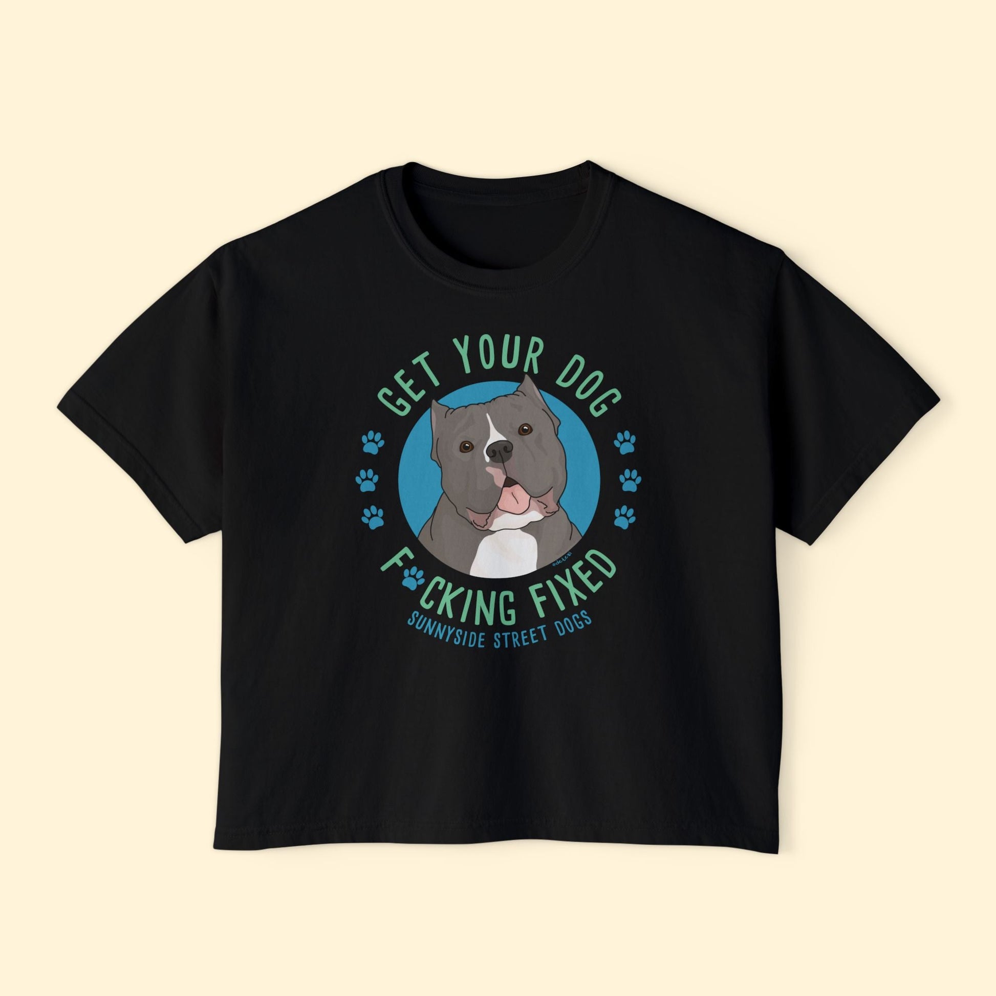 Comfort Colors Boxy Tee | FUNDRAISER | Sunnyside Street Dogs | Get Your Dog F*cking Fixed - Detezi Designs - 30650980613199248026