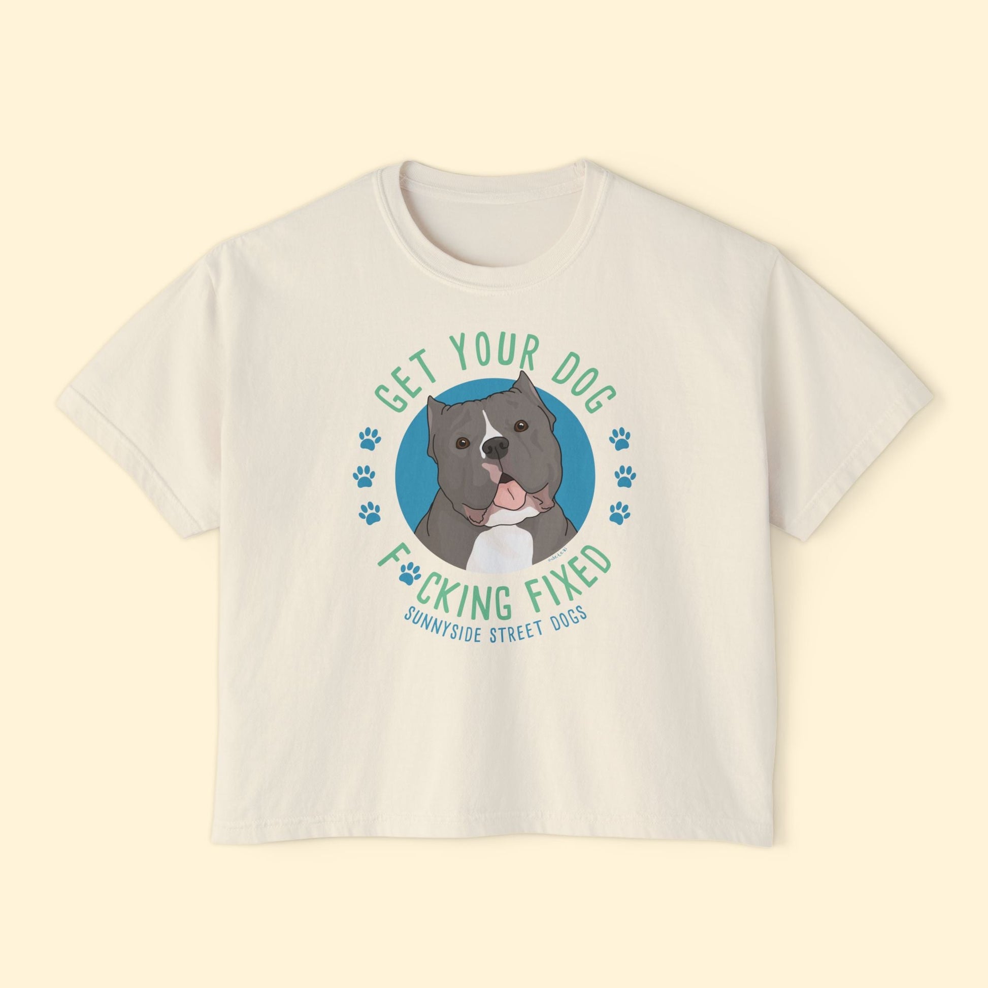 Comfort Colors Boxy Tee | FUNDRAISER | Sunnyside Street Dogs | Get Your Dog F*cking Fixed - Detezi Designs - 40006402586534043161