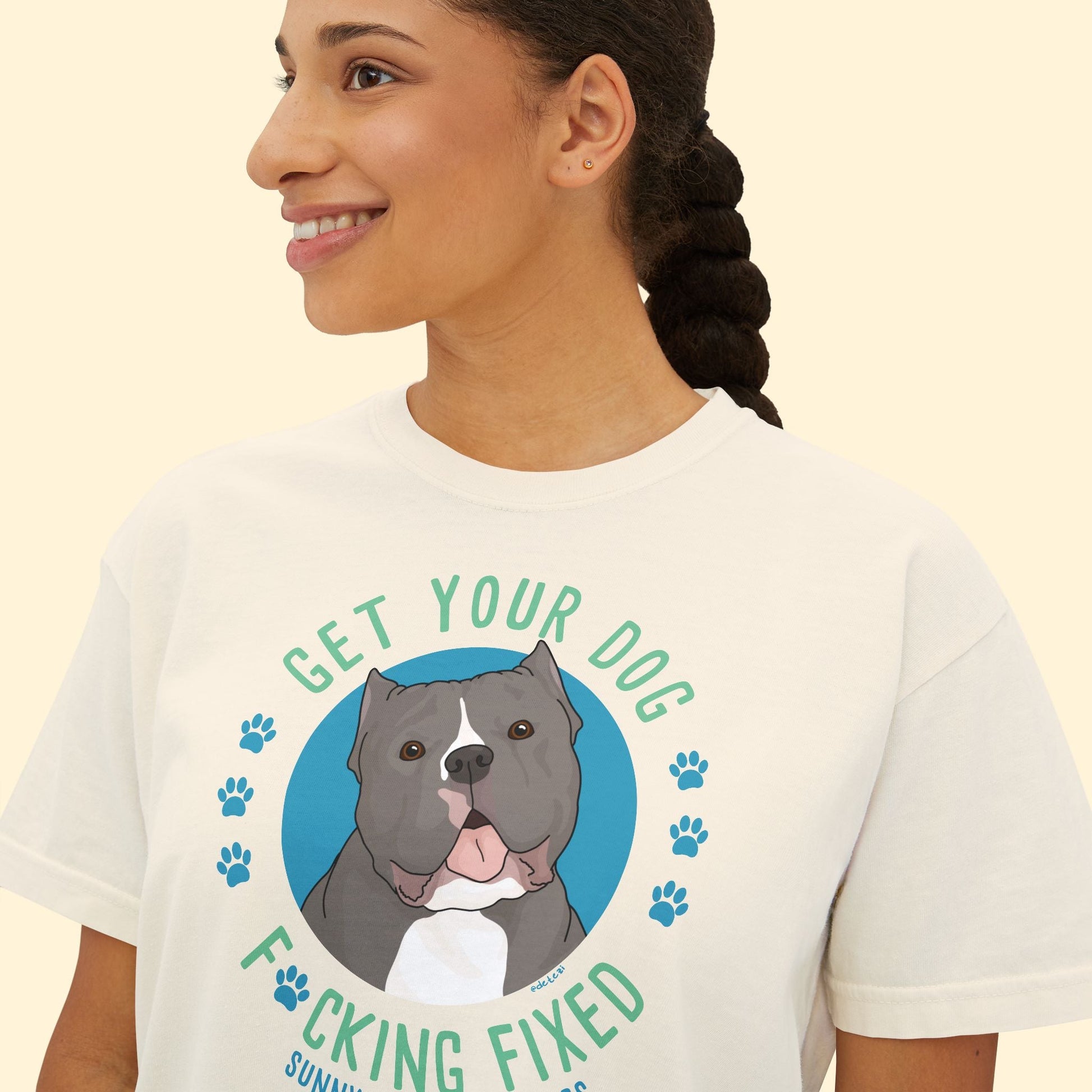 Comfort Colors Boxy Tee | FUNDRAISER | Sunnyside Street Dogs | Get Your Dog F*cking Fixed - Detezi Designs - 49600893027717161184