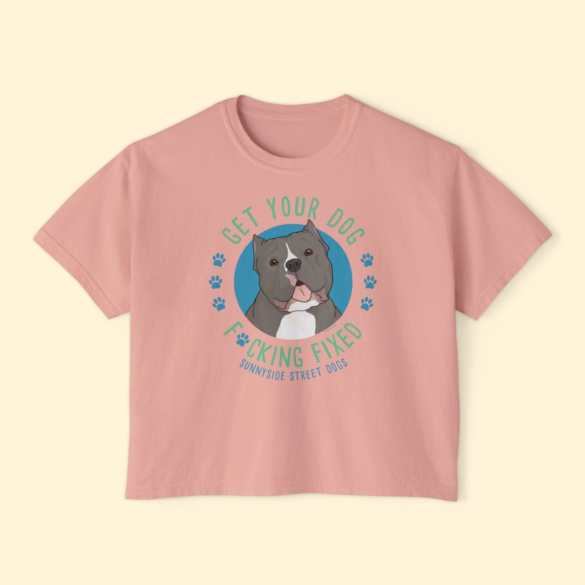 Comfort Colors Boxy Tee | FUNDRAISER | Sunnyside Street Dogs | Get Your Dog F*cking Fixed - Detezi Designs - 49600893027717161184