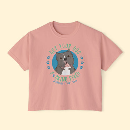 Comfort Colors Boxy Tee | FUNDRAISER | Sunnyside Street Dogs | Get Your Dog F*cking Fixed - Detezi Designs - 49600893027717161184