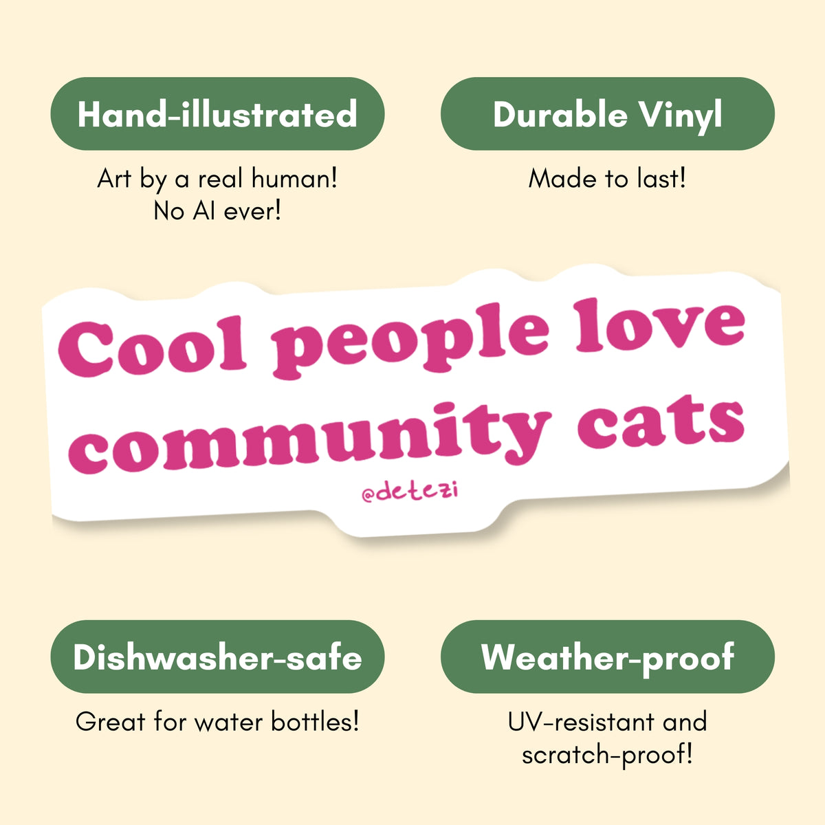 Cool People Love Community Cats | Vinyl Sticker