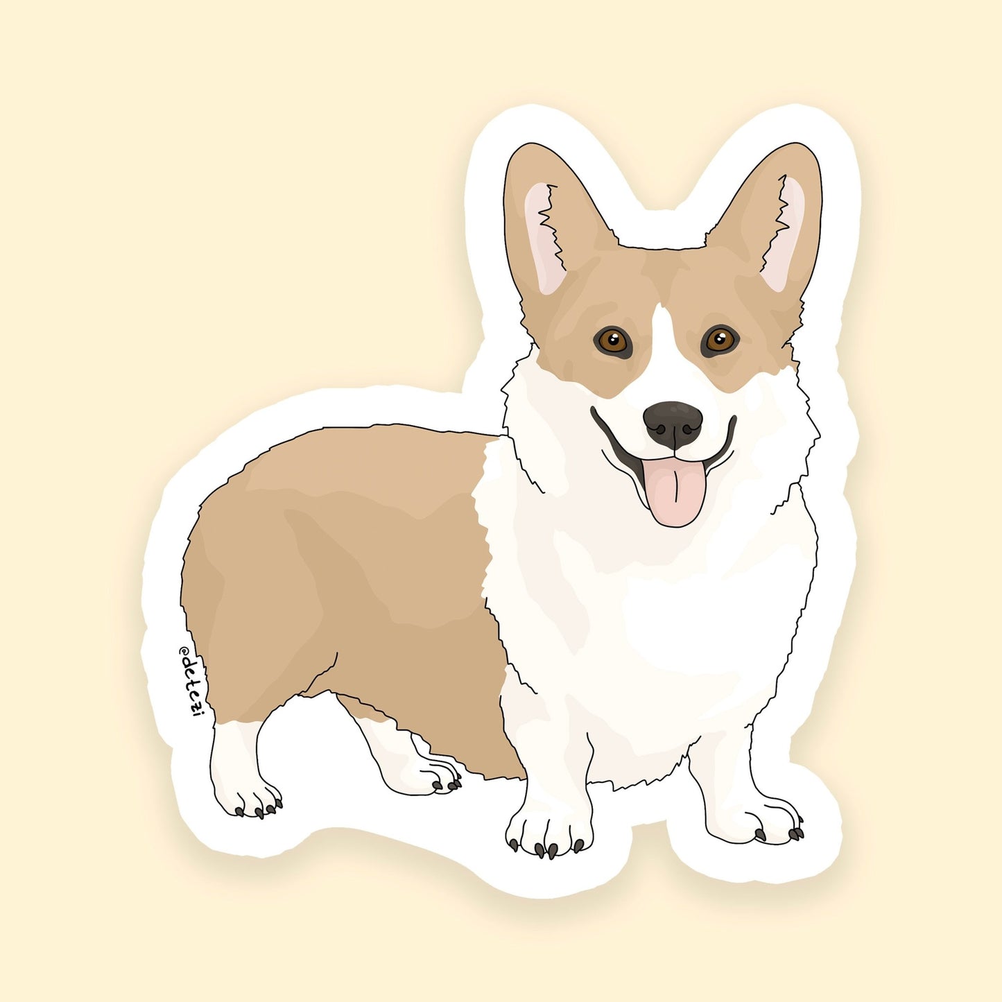 Corgi | 3" Vinyl Sticker - Detezi Designs - 