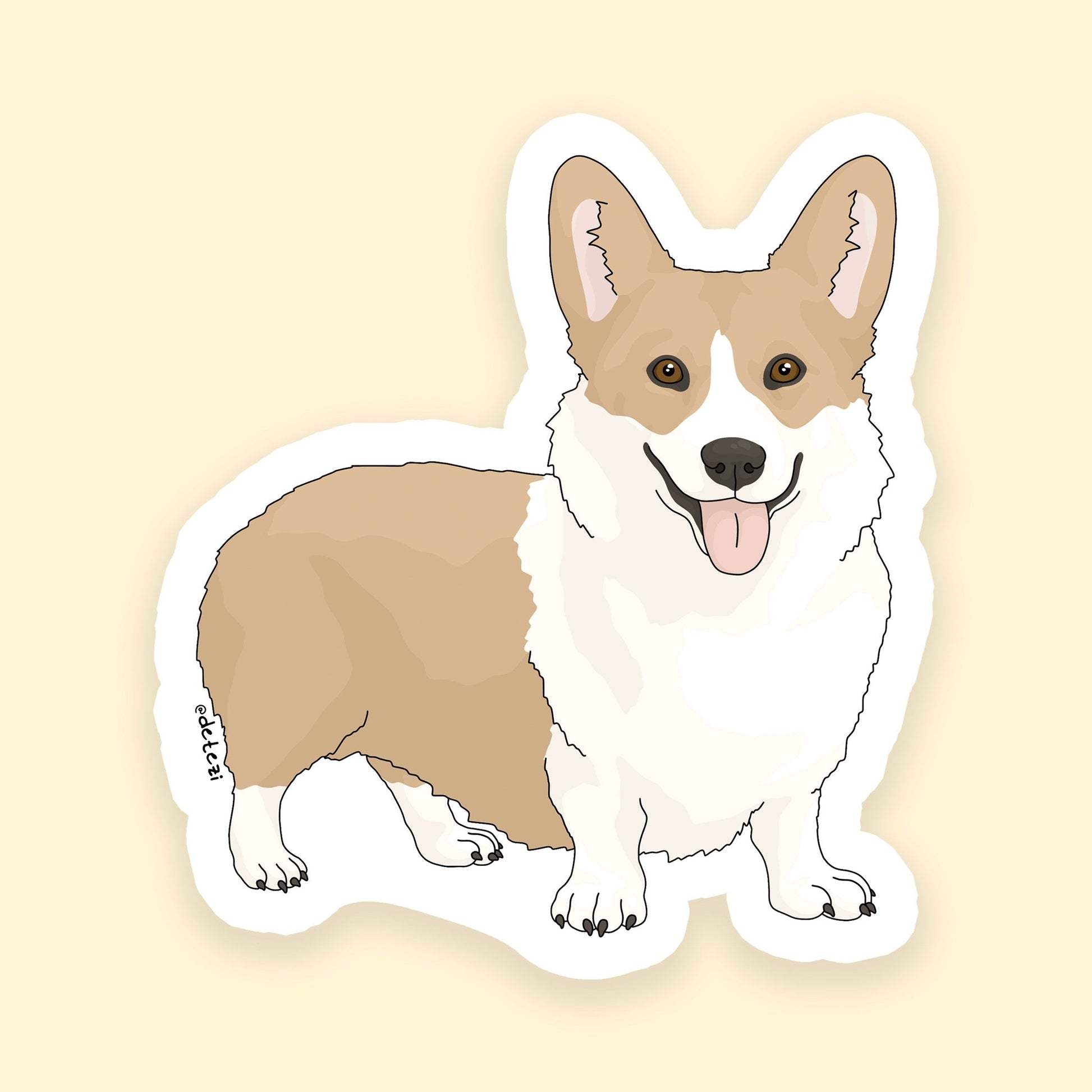 Corgi | 3" Vinyl Sticker - Detezi Designs - 