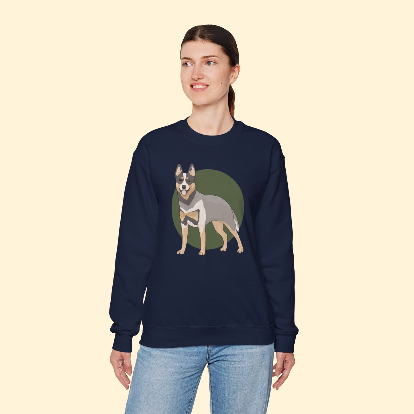Crewneck Sweatshirt | Australian Cattle Dog | Blue Heeler - Detezi Designs - 18750359535776704327