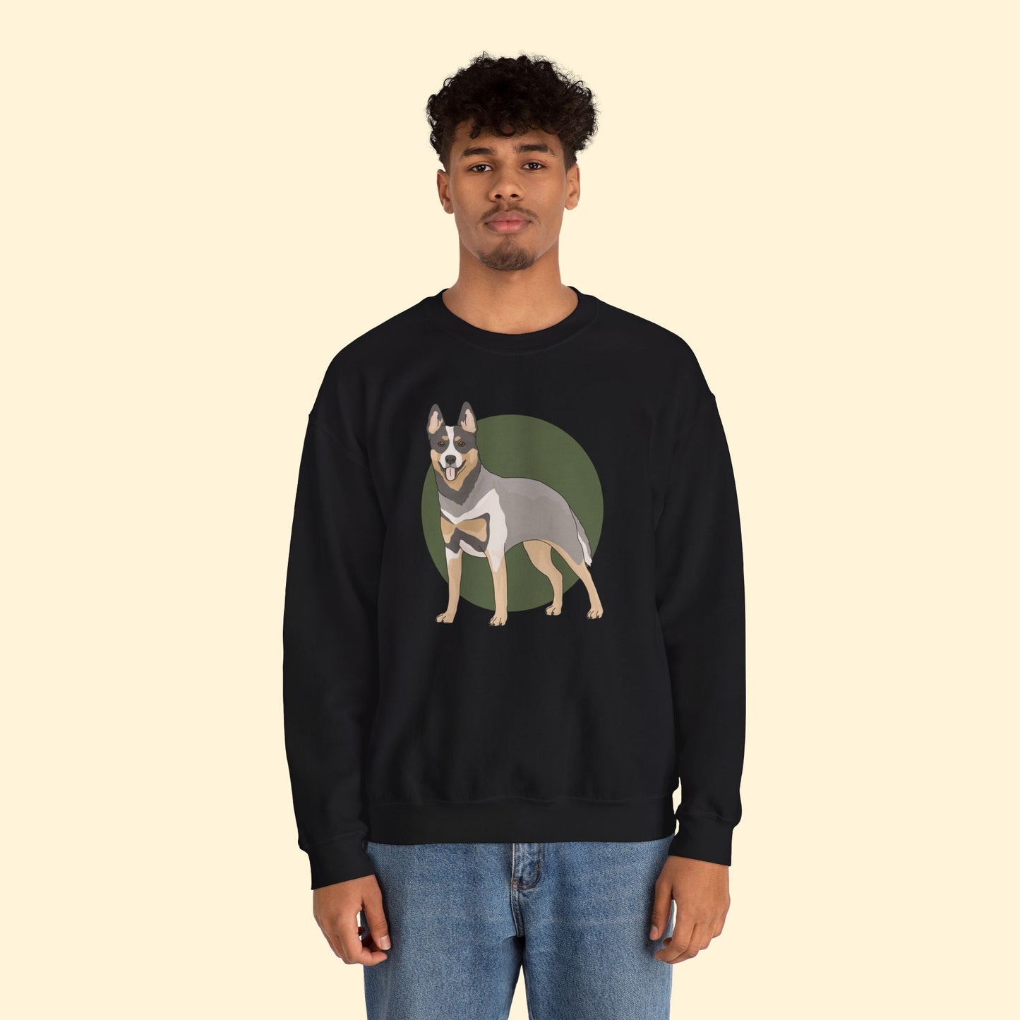 Crewneck Sweatshirt | Australian Cattle Dog | Blue Heeler - Detezi Designs - 18750359535776704327