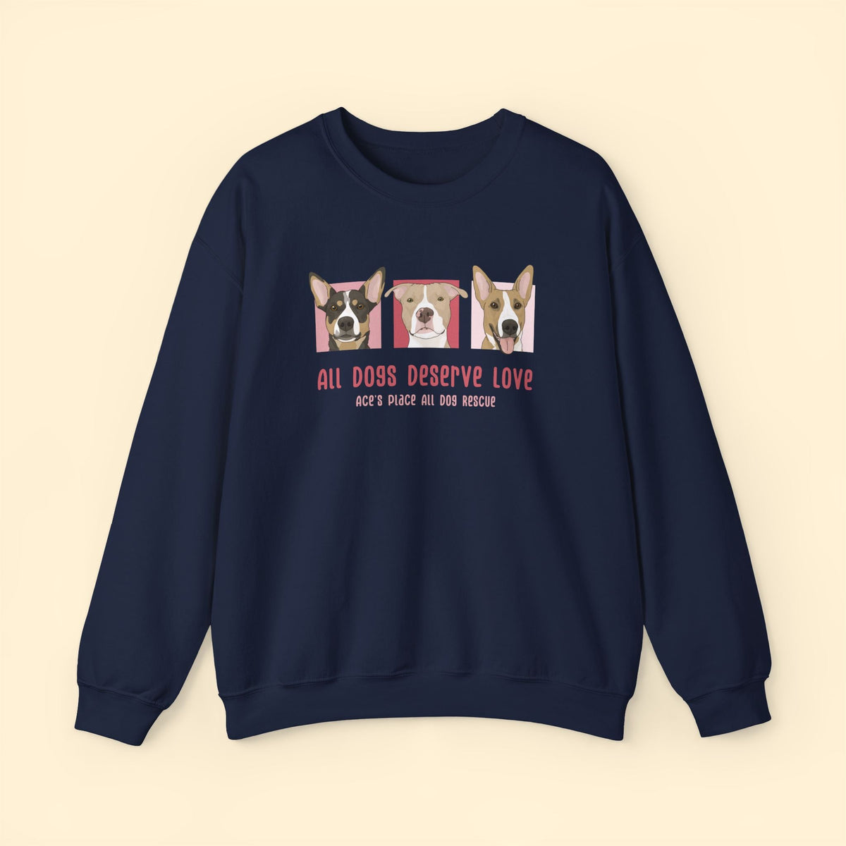 Crewneck Sweatshirt | FUNDRAISER | Ace's Place All Dog Rescue - Detezi Designs-13193644323525172780