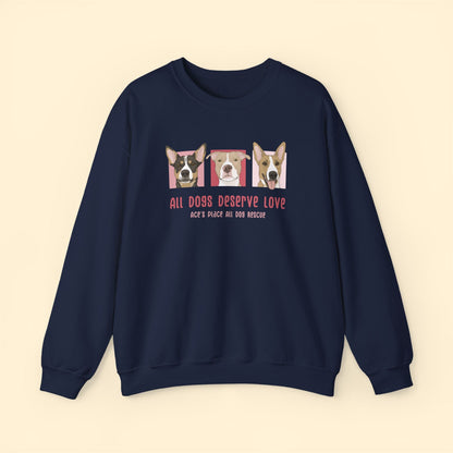 Crewneck Sweatshirt | FUNDRAISER | Ace's Place All Dog Rescue - Detezi Designs-13193644323525172780