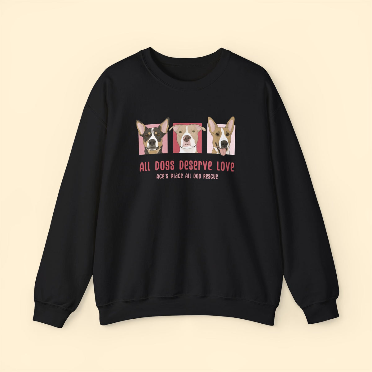 Crewneck Sweatshirt | FUNDRAISER | Ace's Place All Dog Rescue - Detezi Designs-18973048455859707078