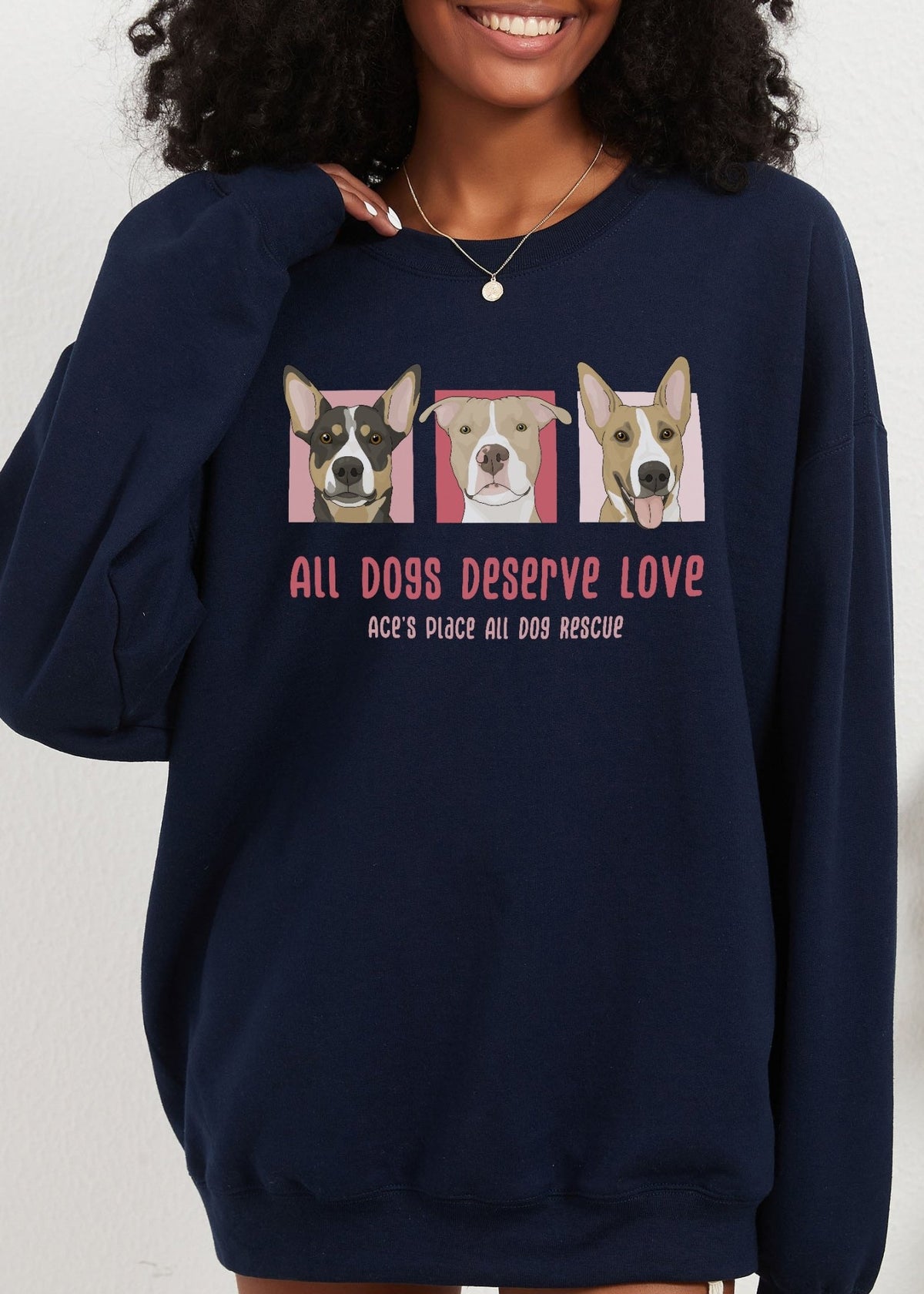 Crewneck Sweatshirt | FUNDRAISER | Ace's Place All Dog Rescue - Detezi Designs-24755260342420817836