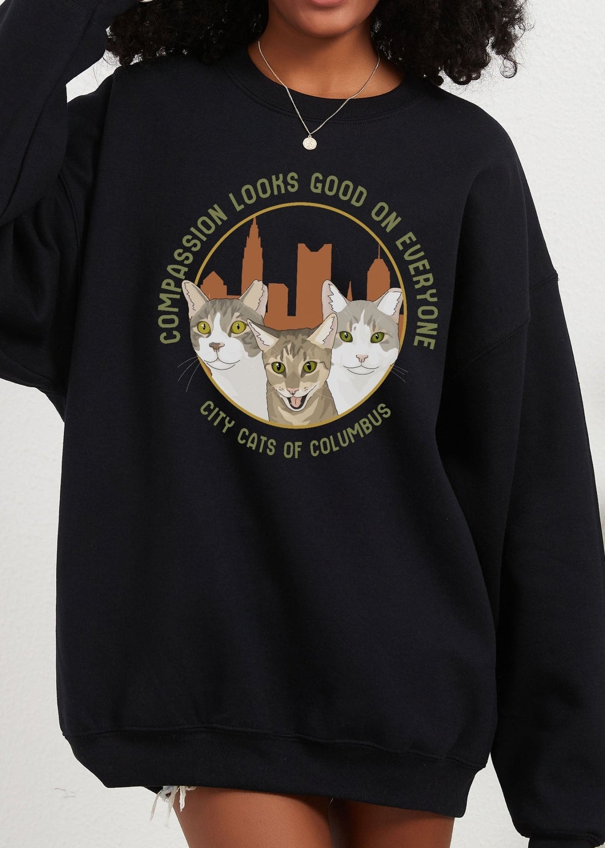 Crewneck Sweatshirt | FUNDRAISER | City Cats of Columbus - Detezi Designs-18784056621094007210