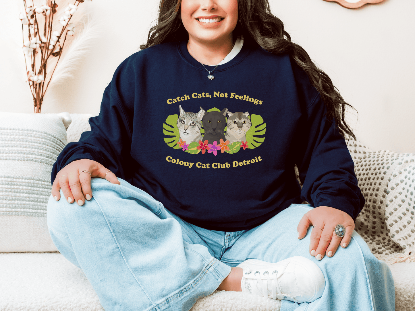 Crewneck Sweatshirt | FUNDRAISER | Colony Cat Club - Detezi Designs - 16605959264283594441