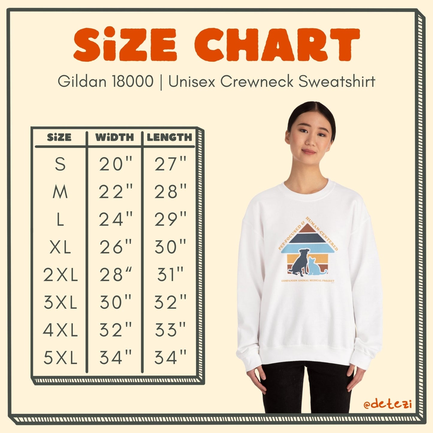 Crewneck Sweatshirt | FUNDRAISER | Companion Animal Medical Project - Detezi Designs - 10483272886124521643