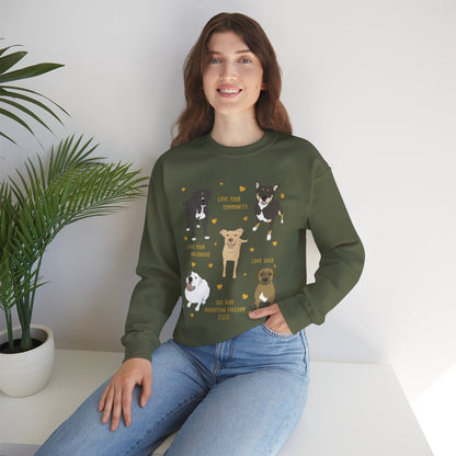 Crewneck Sweatshirt | FUNDRAISER | Dog Aide | Operation Freedom - Detezi Designs-23478566836658681006