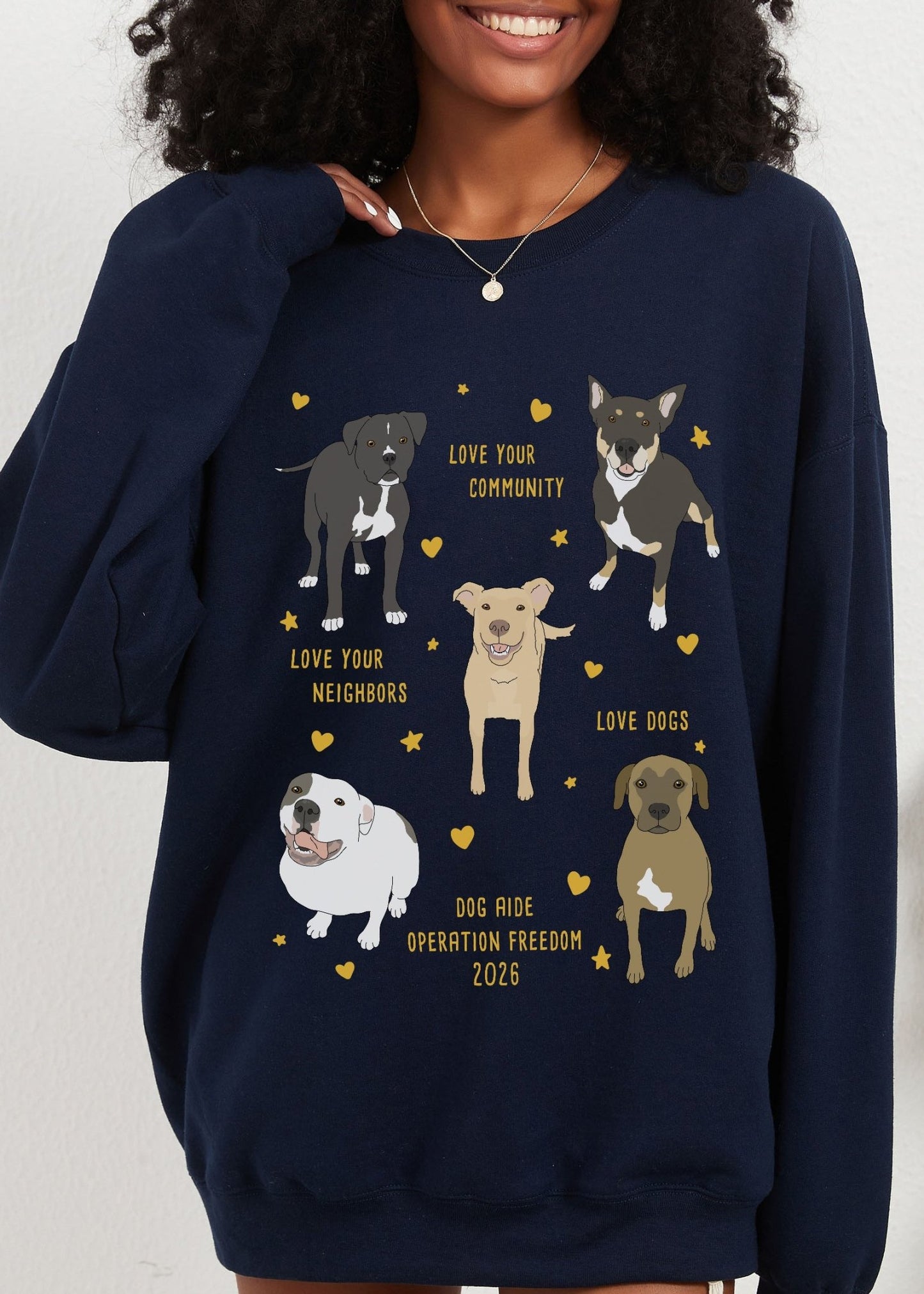 Crewneck Sweatshirt | FUNDRAISER | Dog Aide | Operation Freedom - Detezi Designs-23478566836658681006