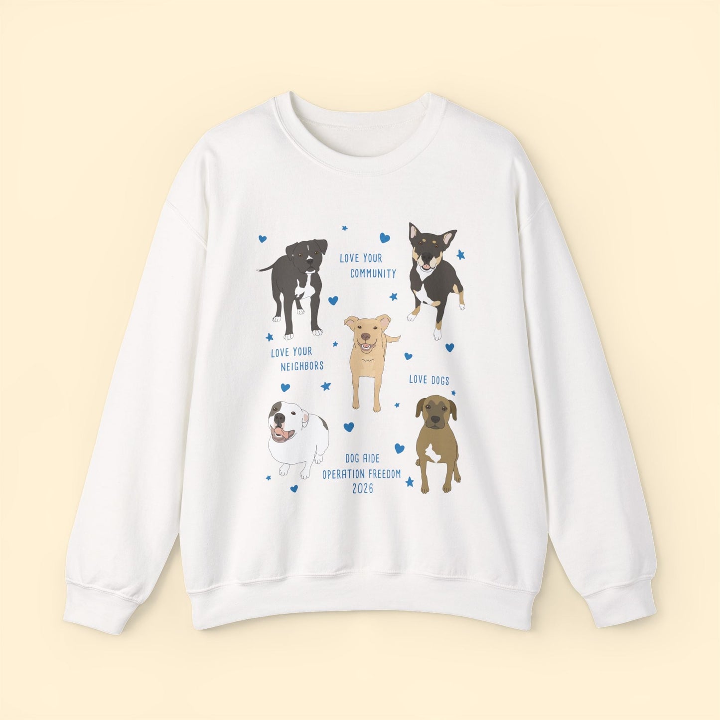 Crewneck Sweatshirt | FUNDRAISER | Dog Aide | Operation Freedom - Detezi Designs-23835753923180563022
