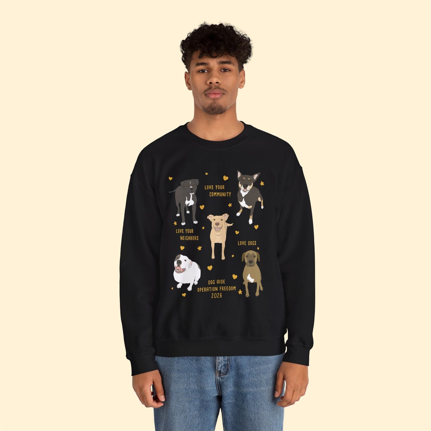 Crewneck Sweatshirt | FUNDRAISER | Dog Aide | Operation Freedom - Detezi Designs-29806763101917897974