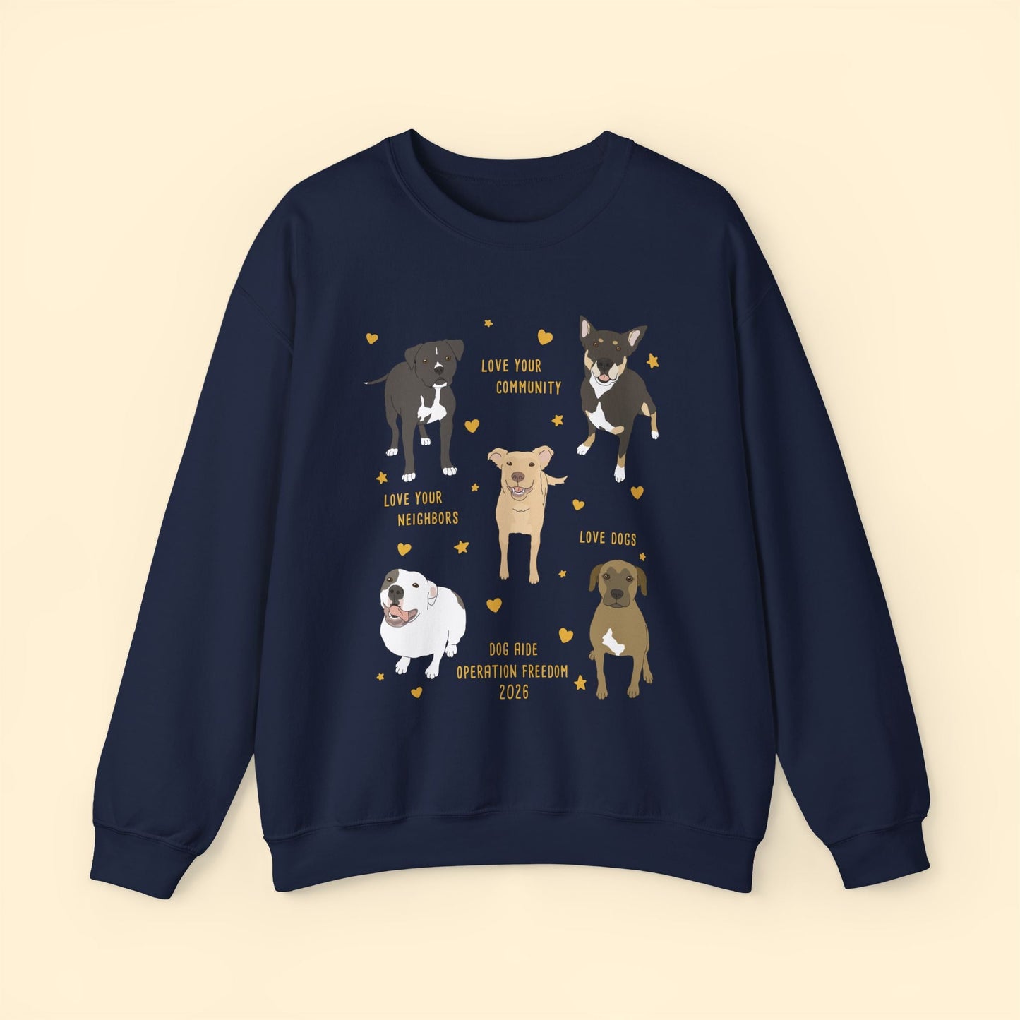Crewneck Sweatshirt | FUNDRAISER | Dog Aide | Operation Freedom - Detezi Designs-29806763101917897974