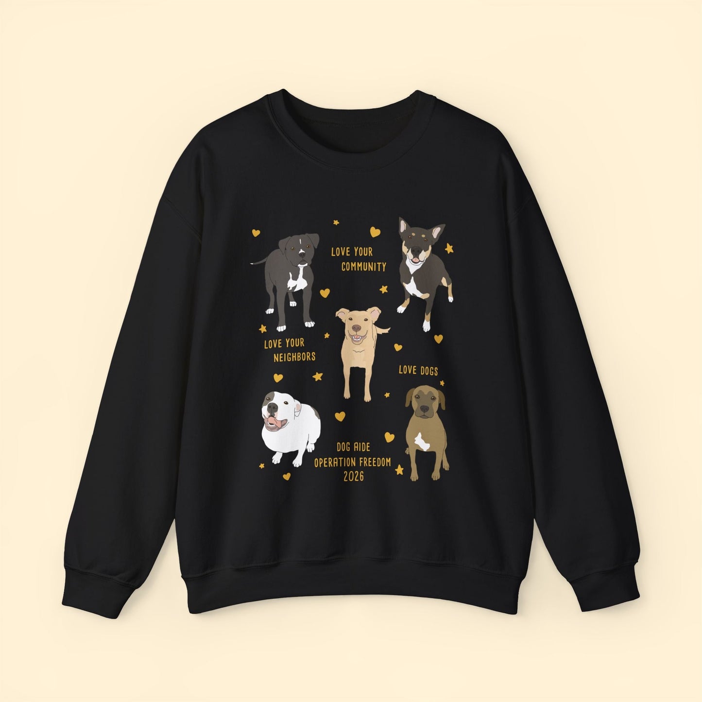 Crewneck Sweatshirt | FUNDRAISER | Dog Aide | Operation Freedom - Detezi Designs-87836523403820099089