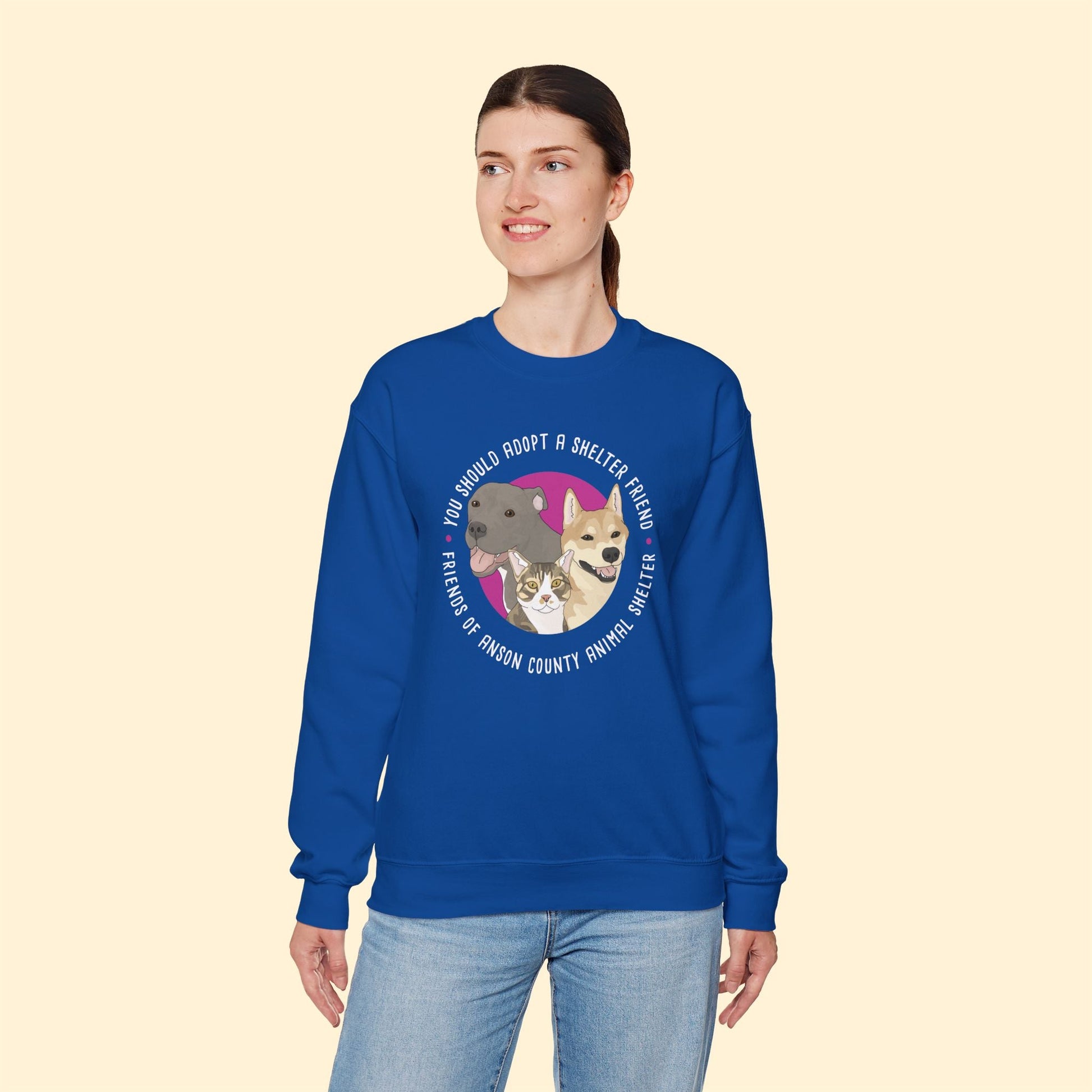 Crewneck Sweatshirt | FUNDRAISER | Friends of Anson County Animal Shelter - Detezi Designs - 12332554294567994289