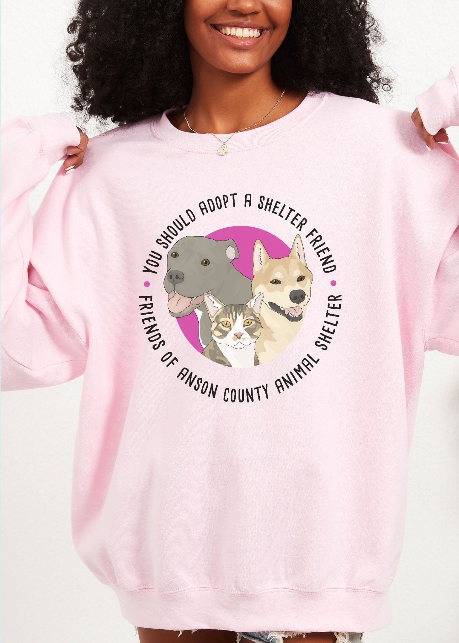 Crewneck Sweatshirt | FUNDRAISER | Friends of Anson County Animal Shelter - Detezi Designs - 71463304748132922749