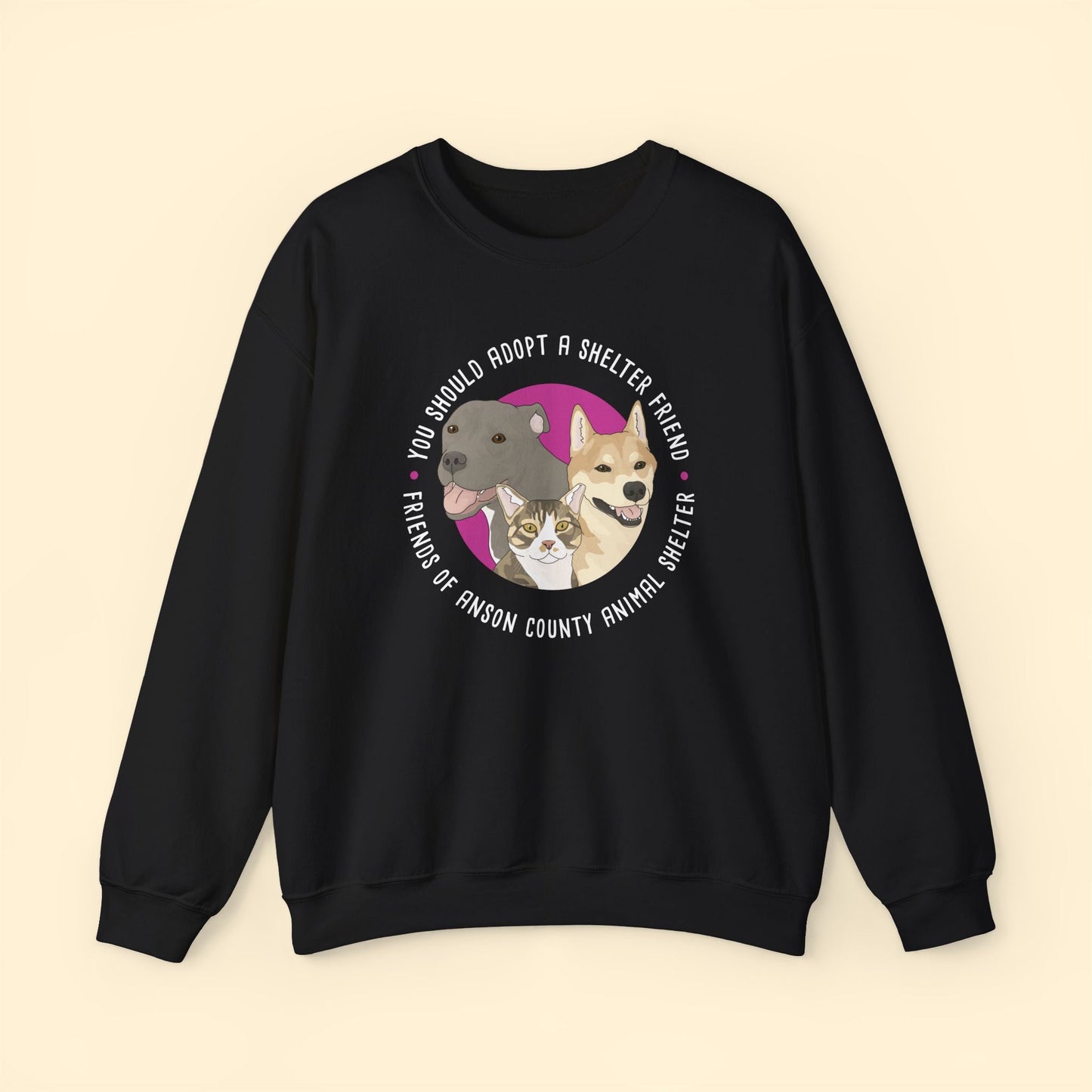 Crewneck Sweatshirt | FUNDRAISER | Friends of Anson County Animal Shelter - Detezi Designs - 71463304748132922749