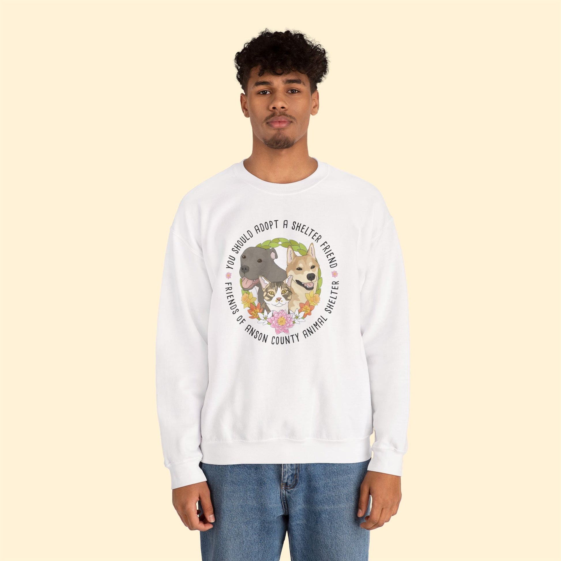 Crewneck Sweatshirt | FUNDRAISER | Friends of Anson County Animal Shelter | Spring - Detezi Designs - 15591883738986723071