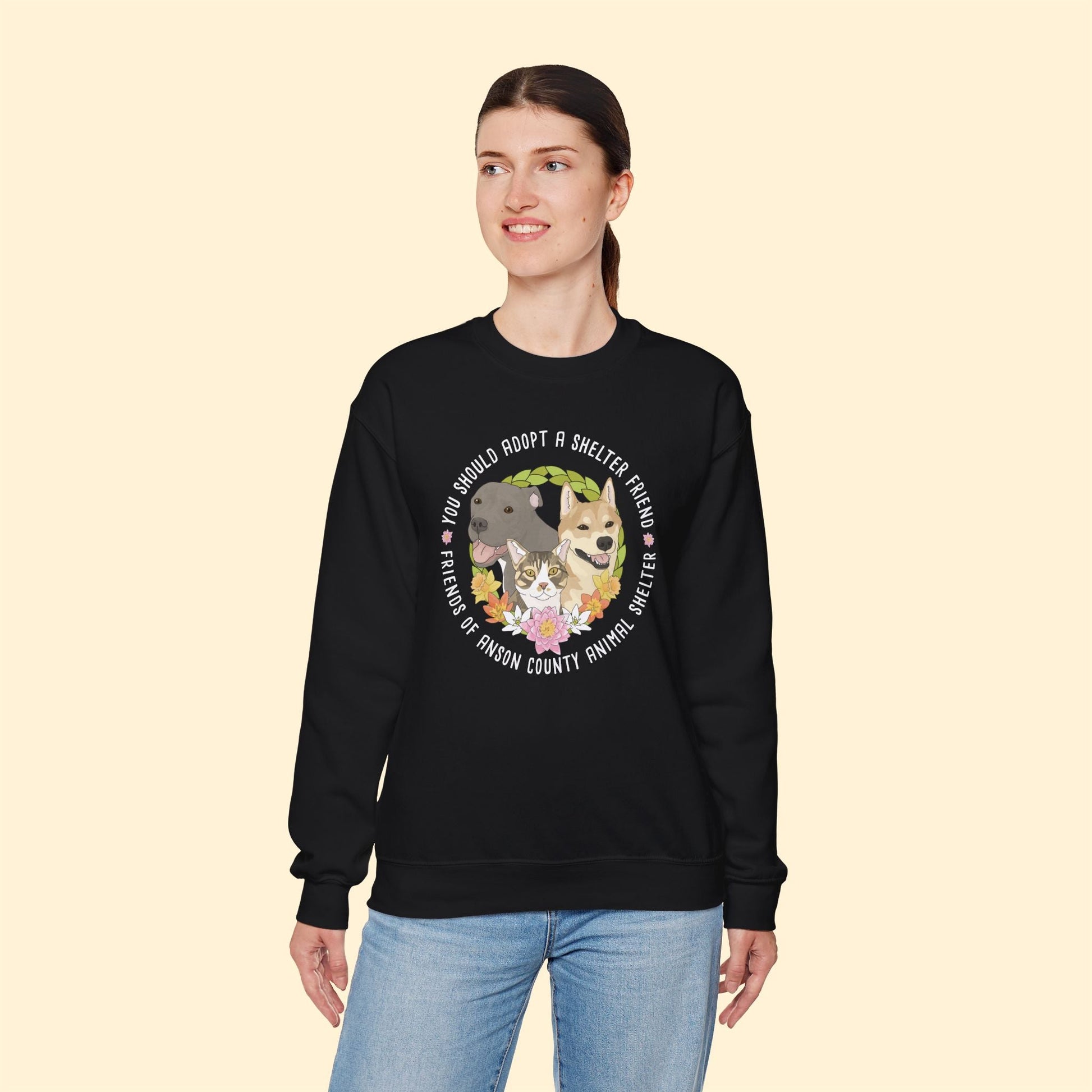 Crewneck Sweatshirt | FUNDRAISER | Friends of Anson County Animal Shelter | Spring - Detezi Designs - 15591883738986723071