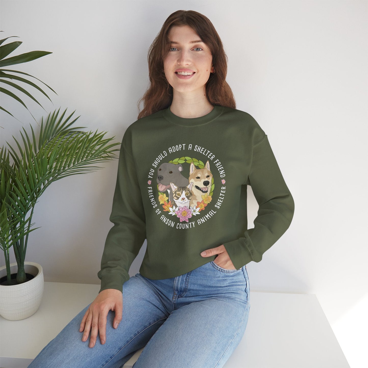 Crewneck Sweatshirt | FUNDRAISER | Friends of Anson County Animal Shelter | Spring - Detezi Designs - 15591883738986723071