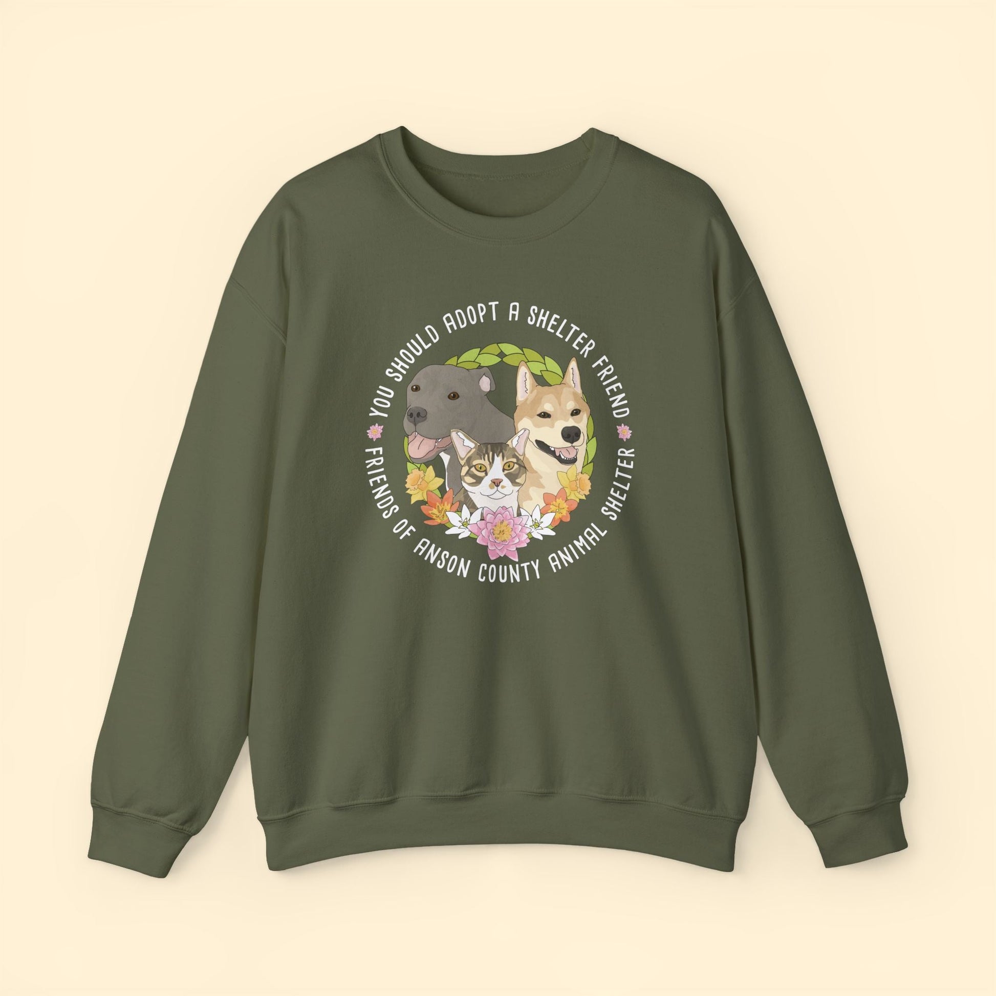 Crewneck Sweatshirt | FUNDRAISER | Friends of Anson County Animal Shelter | Spring - Detezi Designs - 15855708170676369797