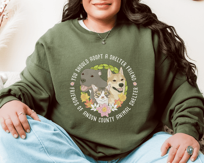 Crewneck Sweatshirt | FUNDRAISER | Friends of Anson County Animal Shelter | Spring - Detezi Designs - 48197658526765193961