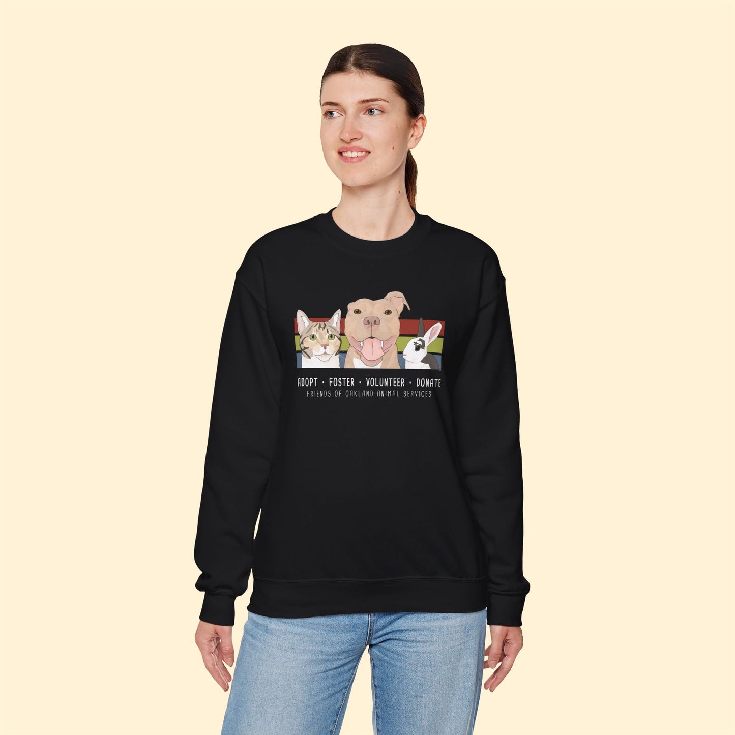 Crewneck Sweatshirt | FUNDRAISER | Friends of Oakland Animal Services - Detezi Designs - 17940044286174574551