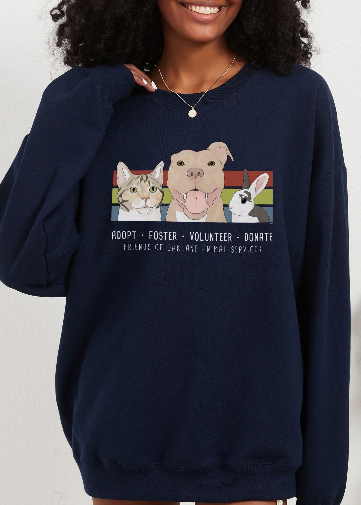 Crewneck Sweatshirt | FUNDRAISER | Friends of Oakland Animal Services - Detezi Designs - 24005814230218138890