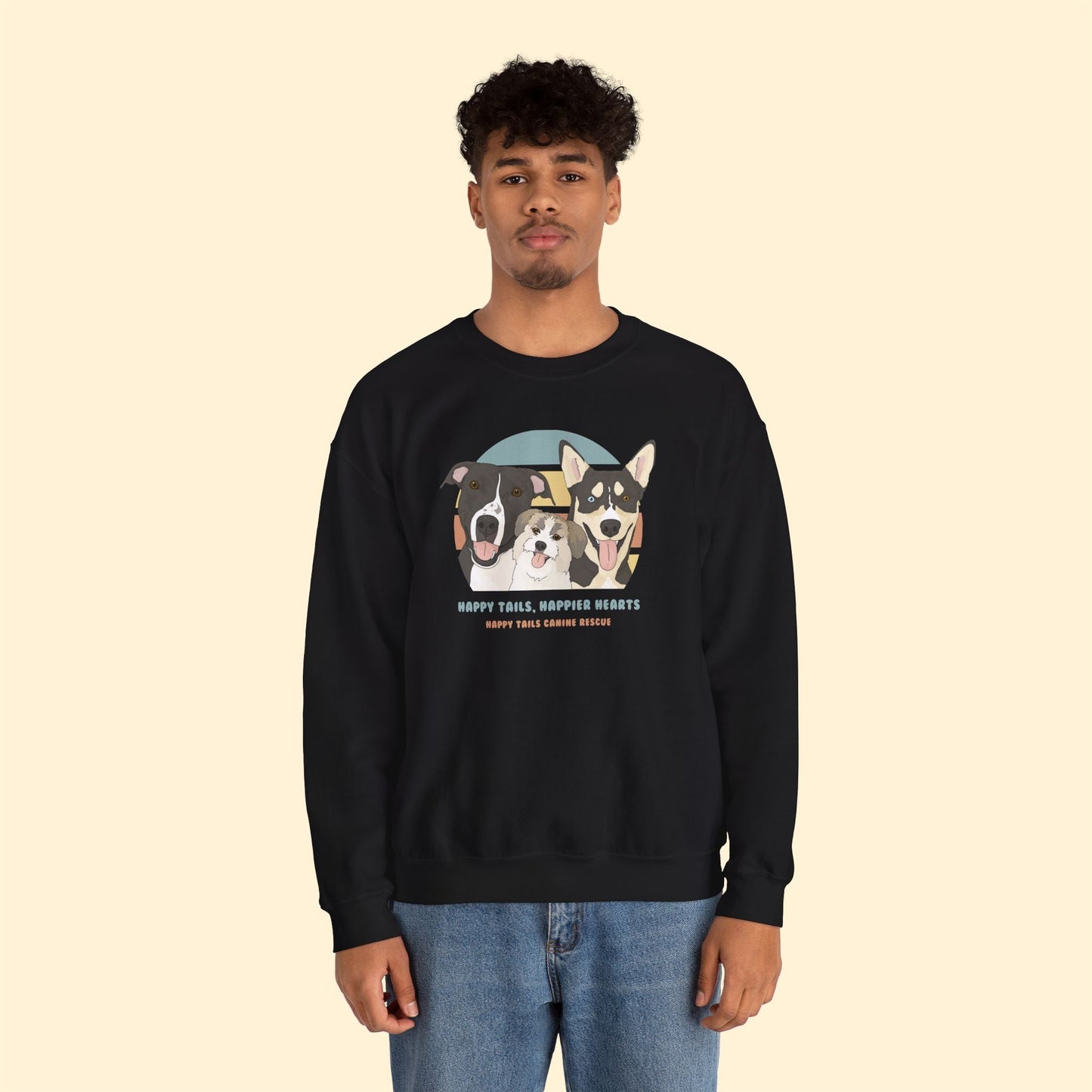 Crewneck Sweatshirt | FUNDRAISER | Happy Tails Canine Rescue - Detezi Designs-21776634555340887397