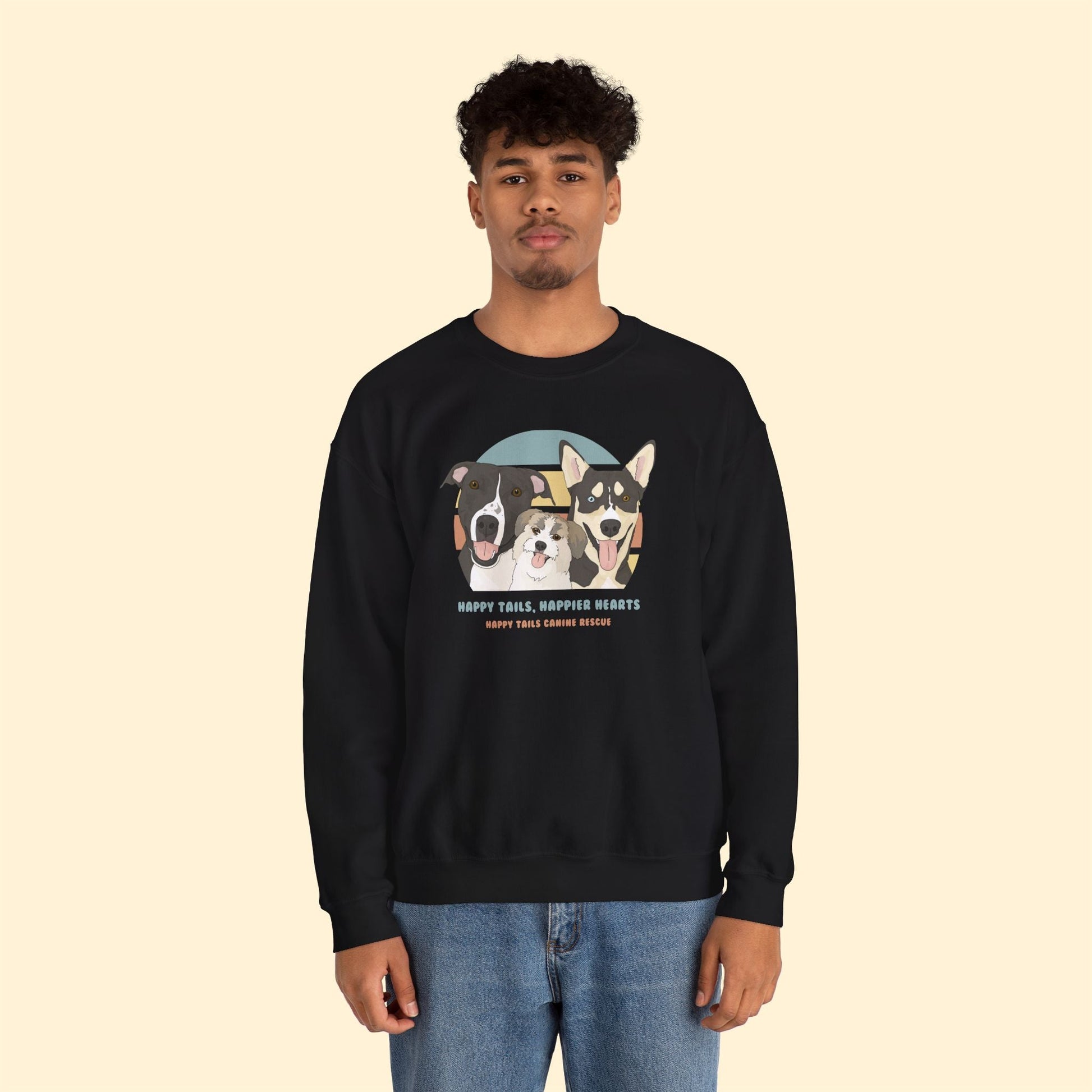 Crewneck Sweatshirt | FUNDRAISER | Happy Tails Canine Rescue - Detezi Designs-21776634555340887397