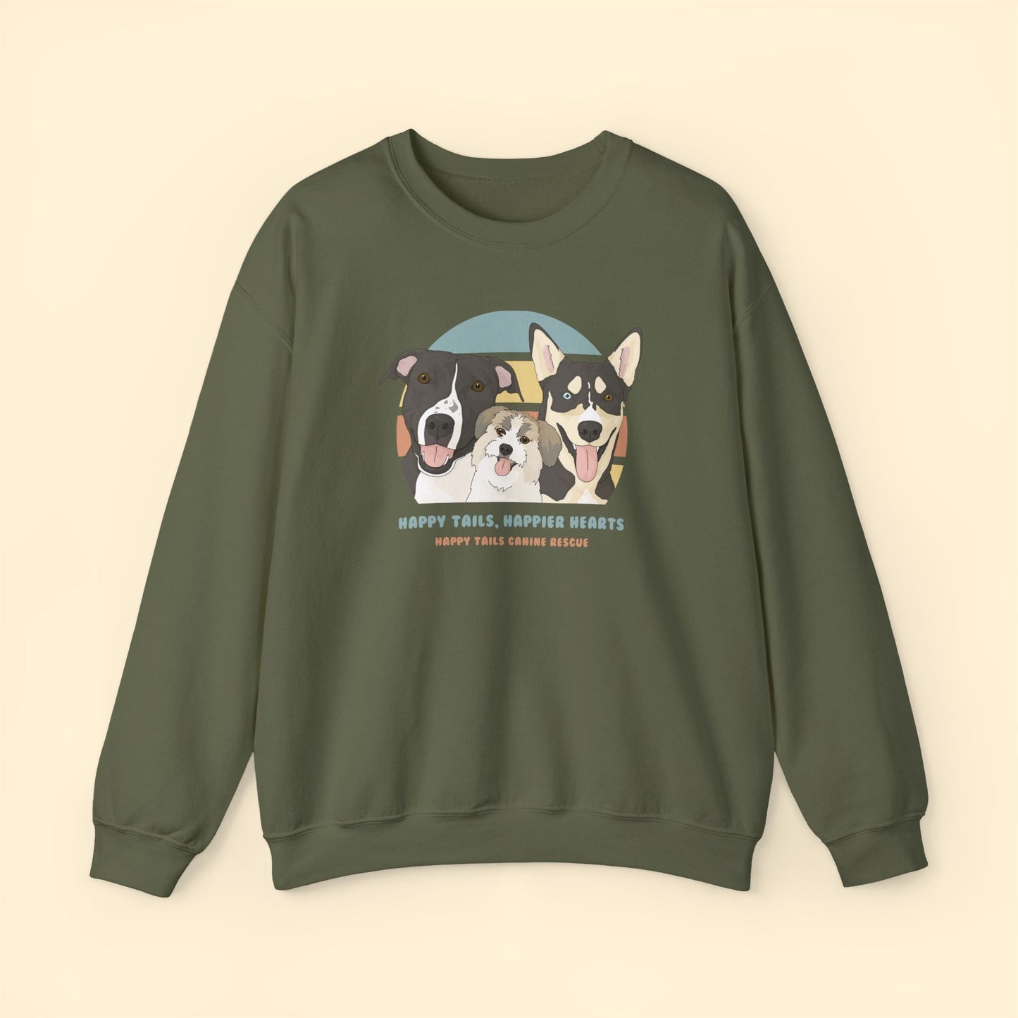 Crewneck Sweatshirt | FUNDRAISER | Happy Tails Canine Rescue - Detezi Designs-28631953074525961131