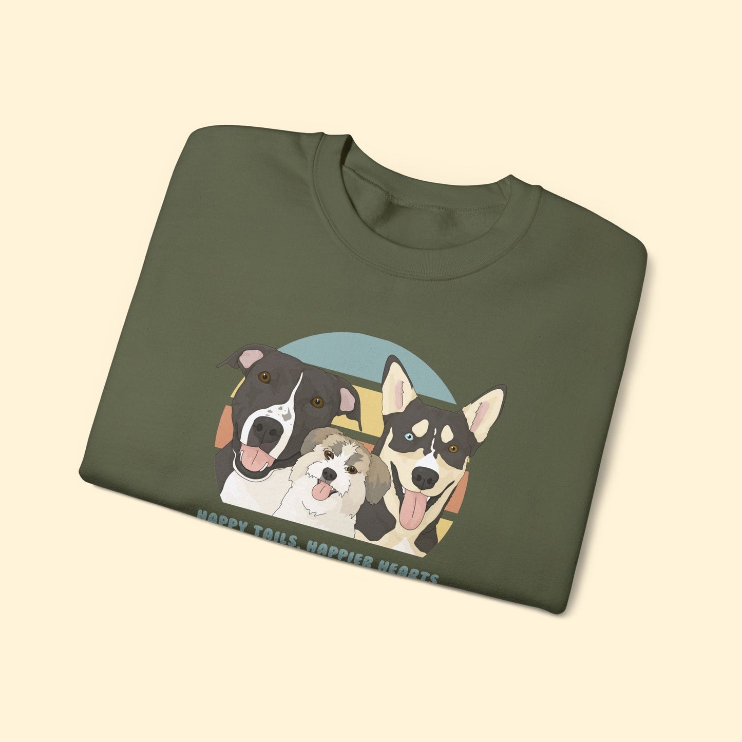Crewneck Sweatshirt | FUNDRAISER | Happy Tails Canine Rescue - Detezi Designs-84858924387519315038