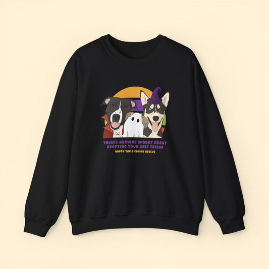 Crewneck Sweatshirt | FUNDRAISER | Happy Tails Canine Rescue | Halloween - Detezi Designs-17440465776637623872