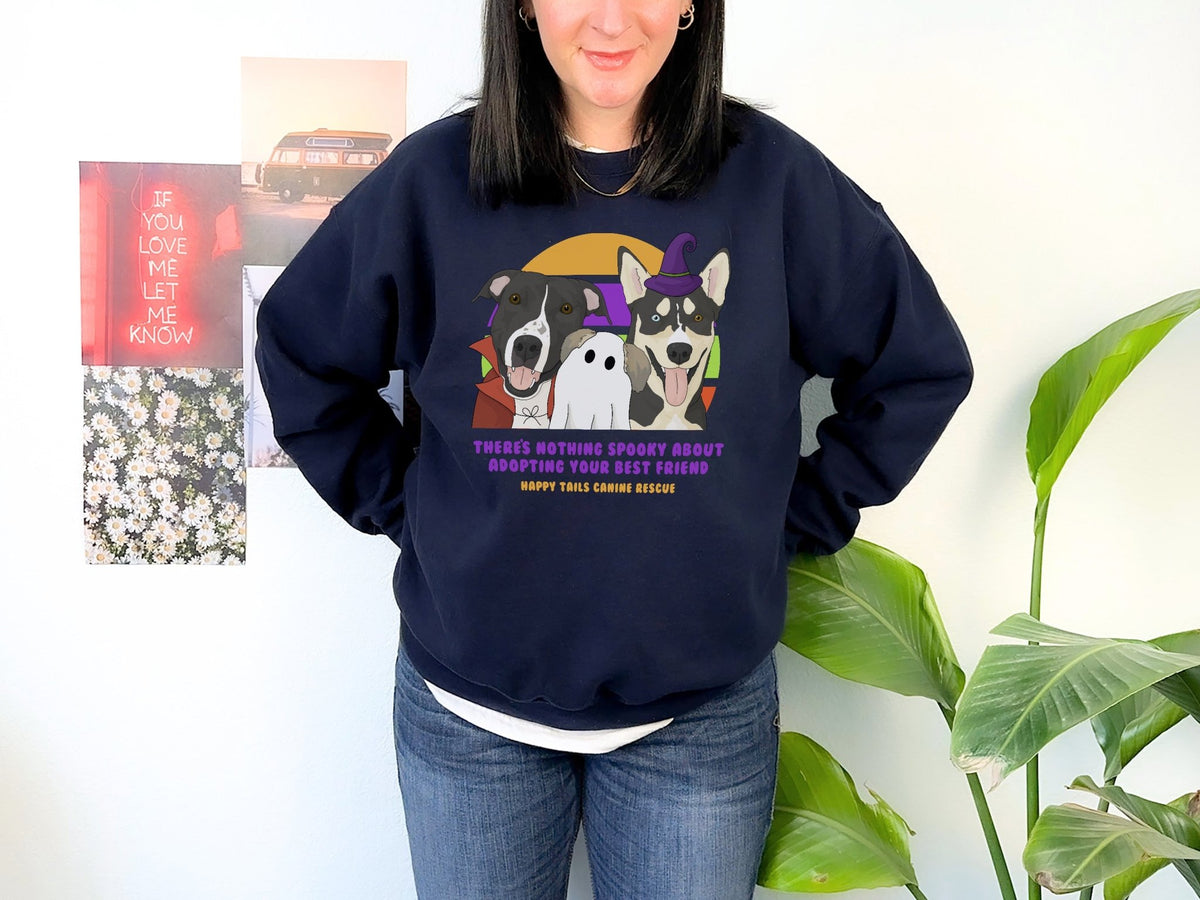Crewneck Sweatshirt | FUNDRAISER | Happy Tails Canine Rescue | Halloween - Detezi Designs-17440465776637623872