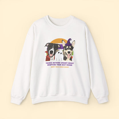 Crewneck Sweatshirt | FUNDRAISER | Happy Tails Canine Rescue | Halloween - Detezi Designs-18092163919881377500