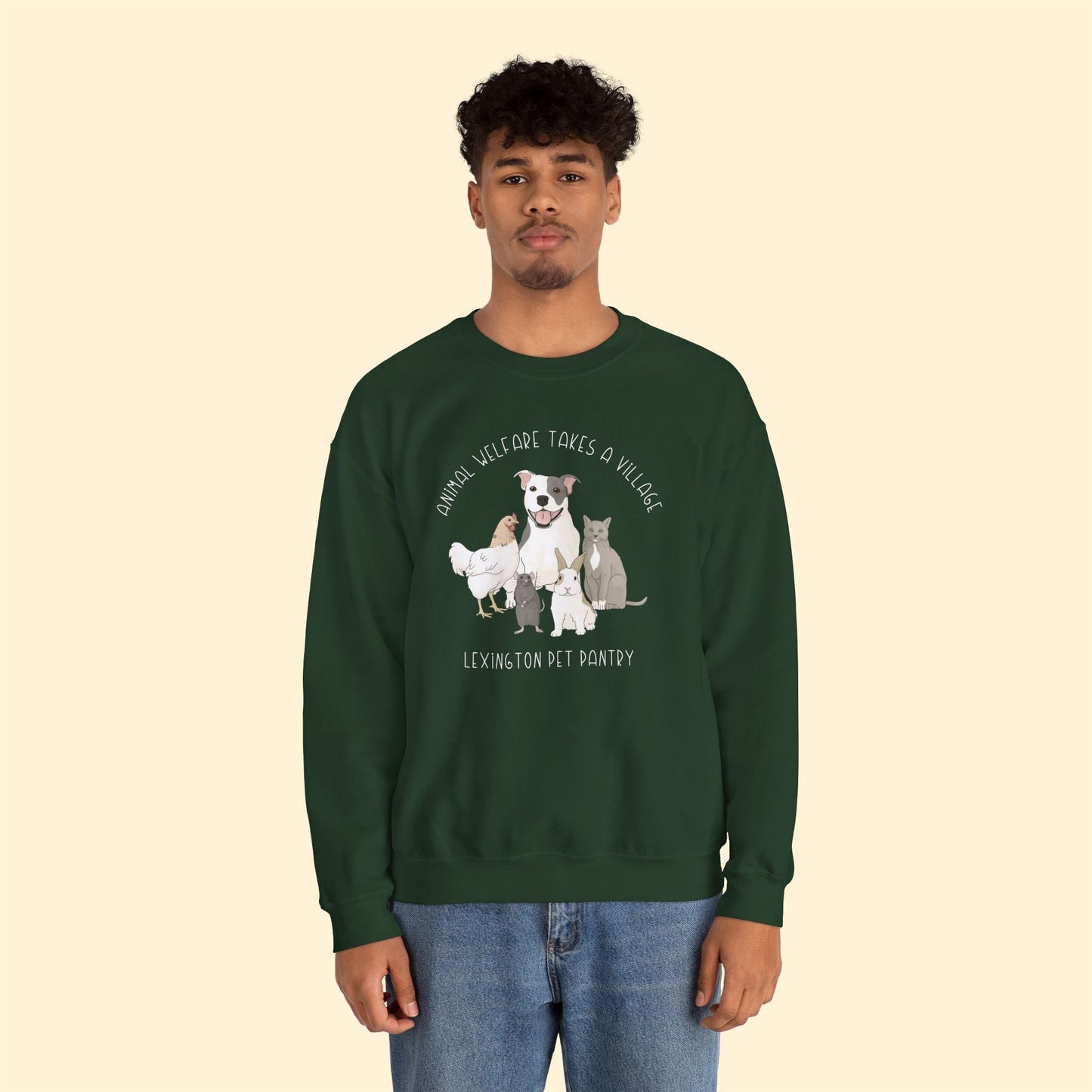 Crewneck Sweatshirt | FUNDRAISER | Lexington Pet Pantry | It Takes A Village - Detezi Designs - 30839529834246906917