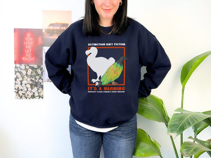 Crewneck Sweatshirt | FUNDRAISER | Moose's Flock | Extinction is a Warning - Detezi Designs - 13385260912441944641