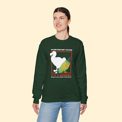 Crewneck Sweatshirt | FUNDRAISER | Moose's Flock | Extinction is a Warning - Detezi Designs - 13385260912441944641
