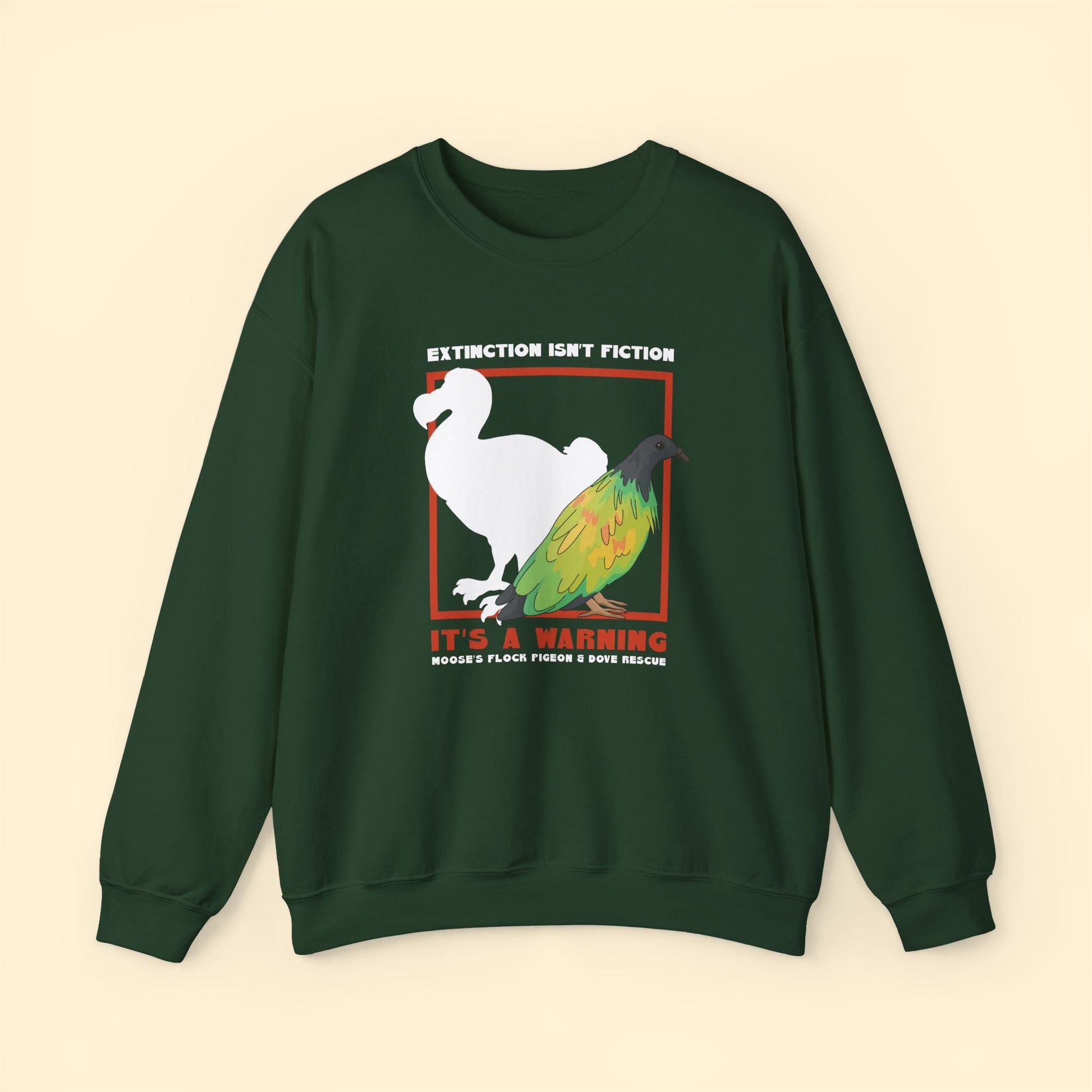 Crewneck Sweatshirt | FUNDRAISER | Moose's Flock | Extinction is a Warning - Detezi Designs - 67154730114207336577