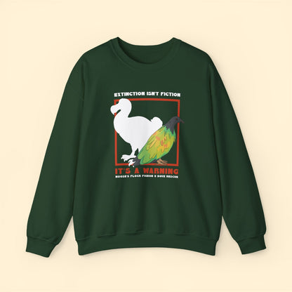 Crewneck Sweatshirt | FUNDRAISER | Moose's Flock | Extinction is a Warning - Detezi Designs - 67154730114207336577